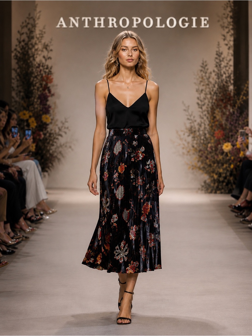 Maeve by Anthropologie Pleated Printed Midi Skirt – Size Large NWOT